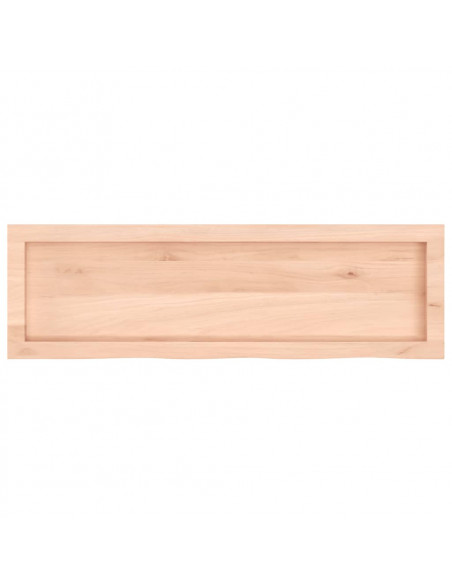 Piano Bagno 100x30x(2-6) cm in Legno Massello Non Trattato