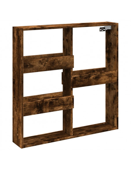 Armadietto a Muro Rovere Fumo 80x15x80 cm in Legno Multistrato