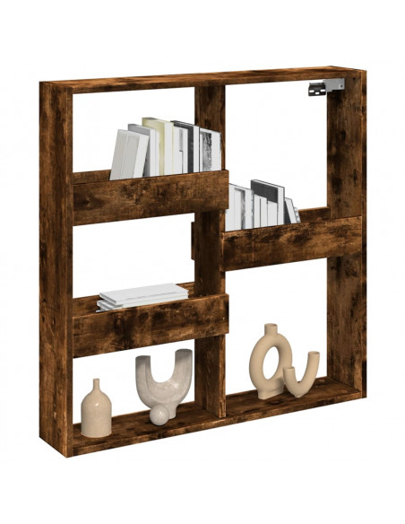 Armadietto a Muro Rovere Fumo 80x15x80 cm in Legno Multistrato