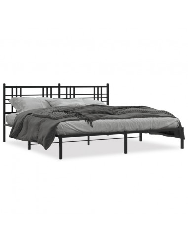 Giroletto con Testiera in Metallo Nero 183x213 cm