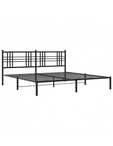 Giroletto con Testiera in Metallo Nero 183x213 cm