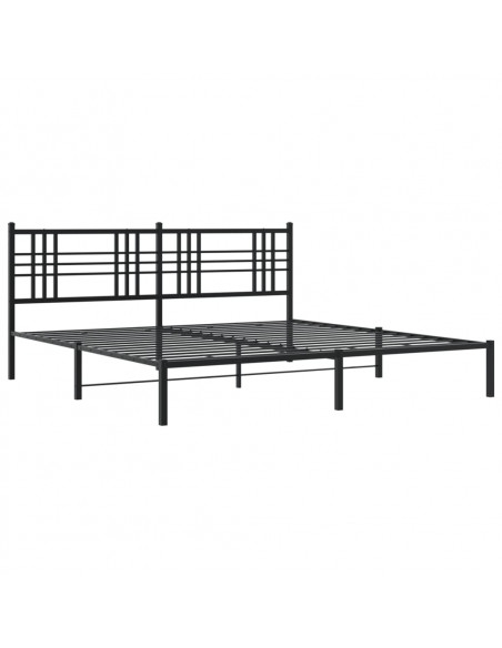 Giroletto con Testiera in Metallo Nero 183x213 cm