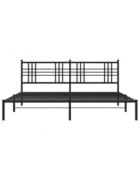 Giroletto con Testiera in Metallo Nero 183x213 cm
