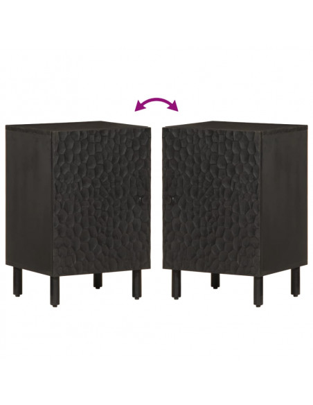 Mobile da Bagno Nero 38x33x58 cm in Legno Massello di Mango