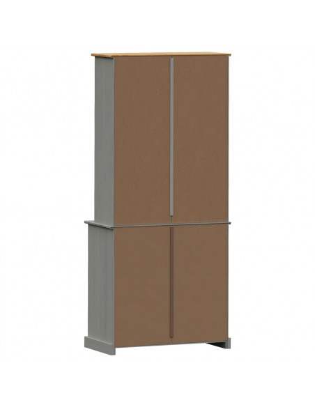 Credenza VIGO Grigia 80x40x176 cm in Legno Massello di Pino