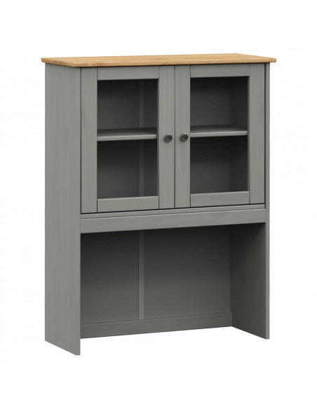 Credenza VIGO Grigia 80x40x176 cm in Legno Massello di Pino