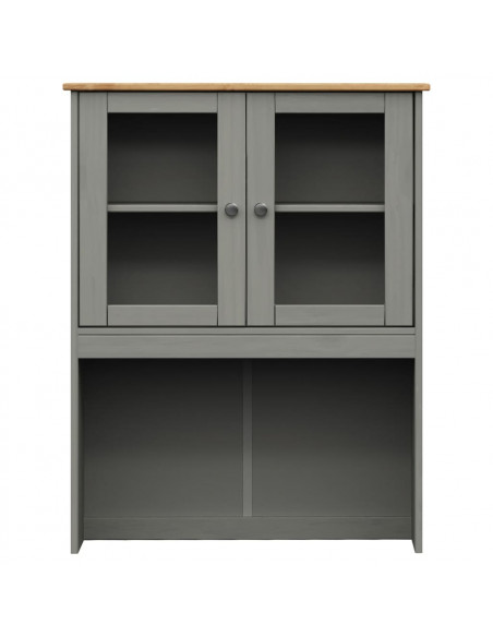 Credenza VIGO Grigia 80x40x176 cm in Legno Massello di Pino