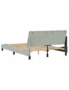 Giroletto con Testiera Grigio Chiaro 140x200 cm in Velluto 2