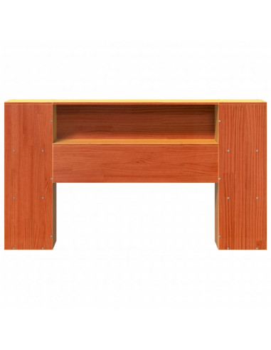 Testiera con Ripiani Marrone Cera 140 cm in Legno di Pino