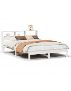 Letto senza Materasso Bianco 160x200 cm Legno Massello di Pino 2