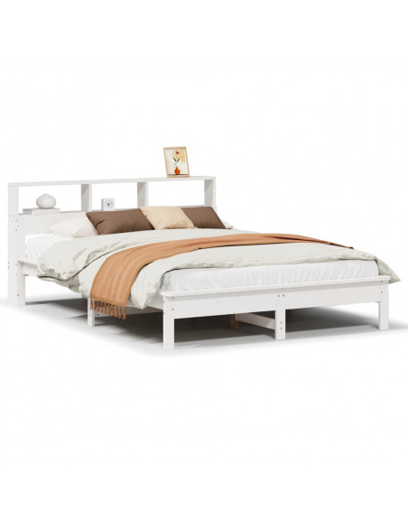 Letto senza Materasso Bianco 160x200 cm Legno Massello di Pino