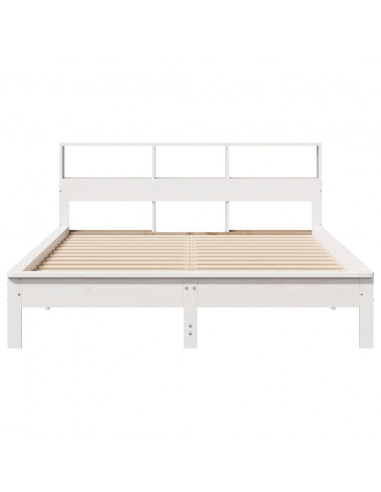 Letto senza Materasso Bianco 160x200 cm Legno Massello di Pino
