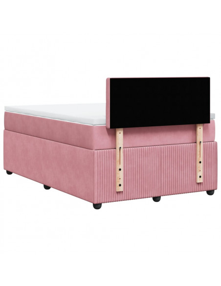 Giroletto a Molle con Materasso Rosa 120x200 cm in Velluto