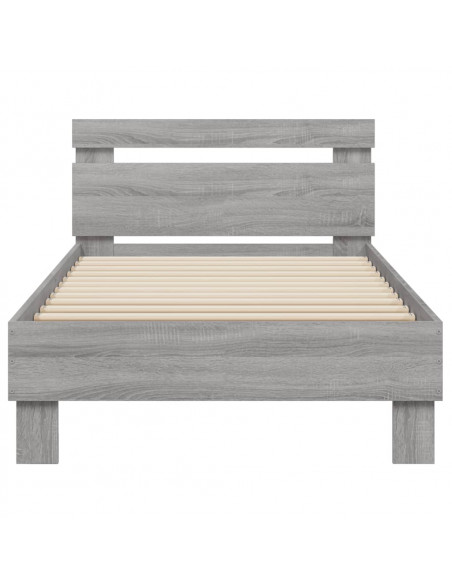 Giroletto con Testiera Grigio Sonoma 75x190cm Legno Multistrato