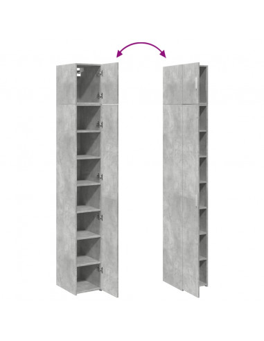 Mobile Sottile Grigio Cemento 30x42,5x225 cm in Truciolato