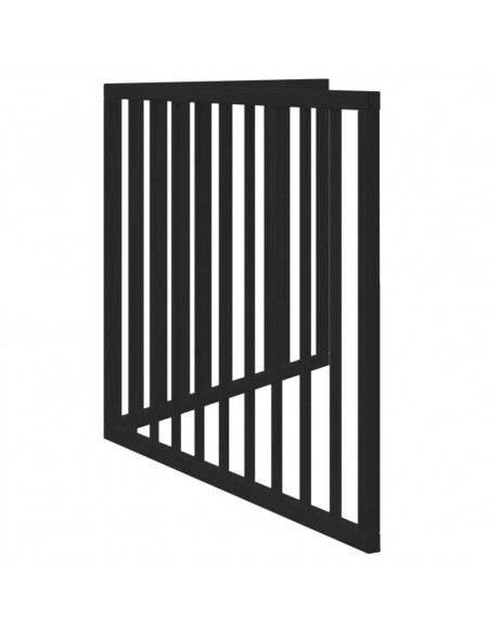 Cancello per Cani Pieghevole 2 Pannelli Nero 160cm Legno Pioppo