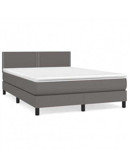 Giroletto a Molle con Materasso Grigio 140x190 cm in Similpelle