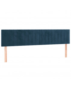 Testiera 2 pz Blu Scuro 80x5x78/88 cm in Velluto 2