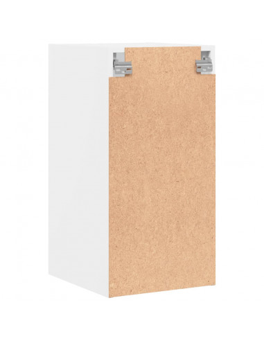 Mobile a Muro con Ante in Vetro Bianco 35x37x68,5 cm