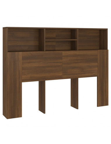 Testiera con Scomparti Rovere Marrone 140x19x103,5 cm