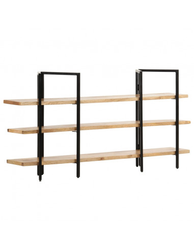 Libreria a 3 Livelli 160x31x80 cm in Legno Massello di Mango