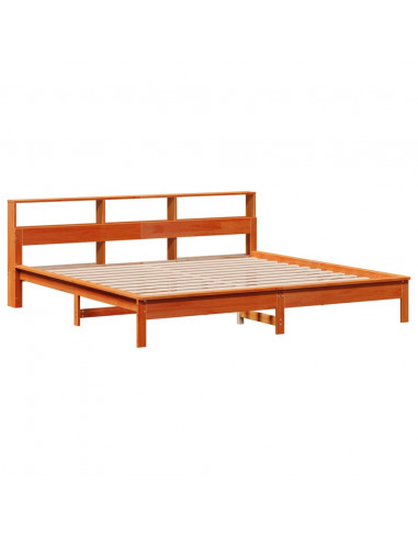 Letto senza Materasso Marrone Cera 200x200 cm in Legno di Pino