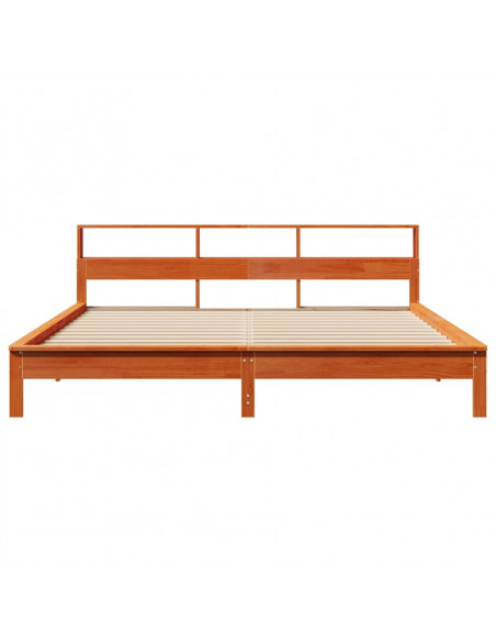 Letto senza Materasso Marrone Cera 200x200 cm in Legno di Pino