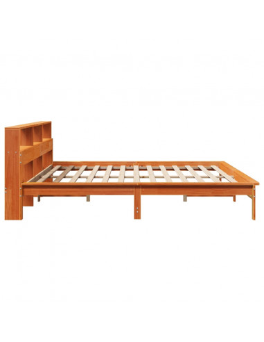 Letto senza Materasso Marrone Cera 200x200 cm in Legno di Pino