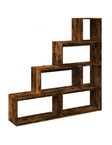 Libreria 4 Ripiani Rovere Fumo 143,5x29x143,5 cm in Truciolato