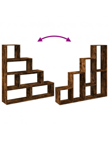 Libreria 4 Ripiani Rovere Fumo 143,5x29x143,5 cm in Truciolato