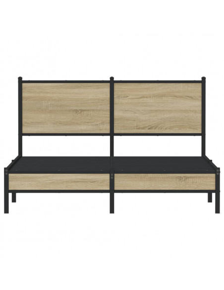 Giroletto con Testiera in Metallo Rovere Sonoma 140x190 cm