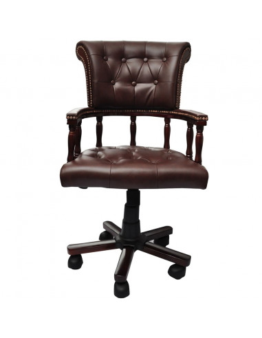Sedia da Ufficio Girevole Marrone
