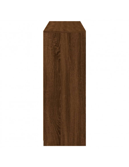 Credenze con Luci LED 3 pz Rovere Marrone in Legno Multistrato