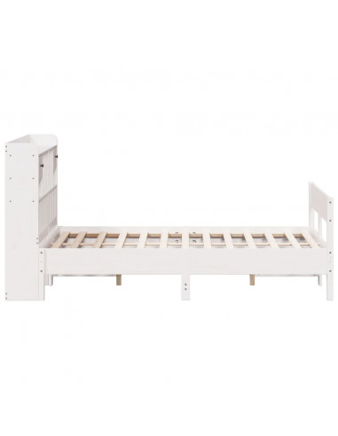 Letto Libreria senza Materasso Bianco 140x200 cm Legno di Pino