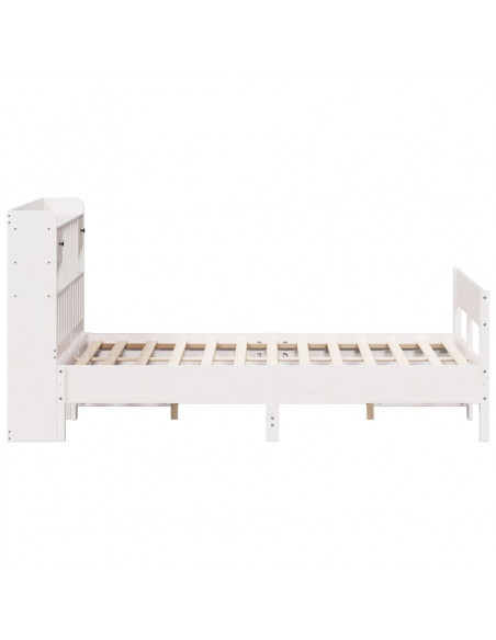 Letto Libreria senza Materasso Bianco 140x200 cm Legno di Pino