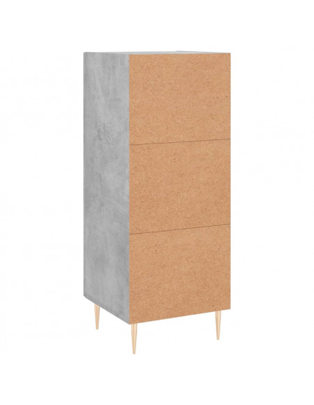 Credenza Grigio Cemento 34,5x34x90 cm in Legno Multistrato