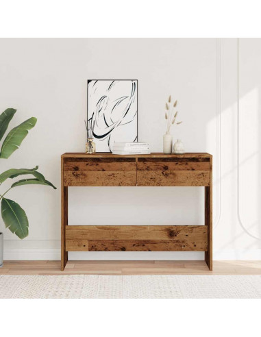 Tavolino Consolle Legno Vecchio 100x35x76,5 cm in Truciolato