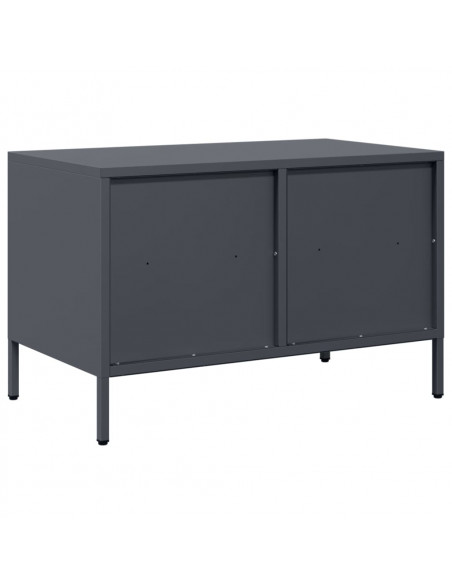 Mobile TV Antracite 68x39x43,5 cm in Acciaio Laminato a Freddo
