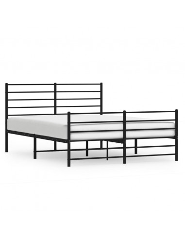 Giroletto con Testiera e Pediera Metallo Nero 140x190 cm