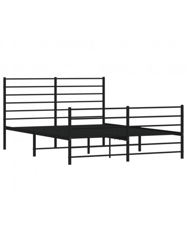 Giroletto con Testiera e Pediera Metallo Nero 140x190 cm