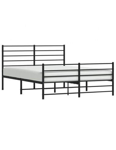 Giroletto con Testiera e Pediera Metallo Nero 140x190 cm