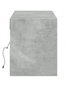Mobile TV a Parete con Luci LED Grigio Cemento 140x31x38 cm 2