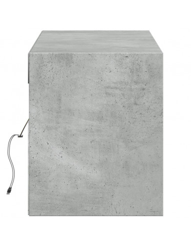 Mobile TV a Parete con Luci LED Grigio Cemento 140x31x38 cm