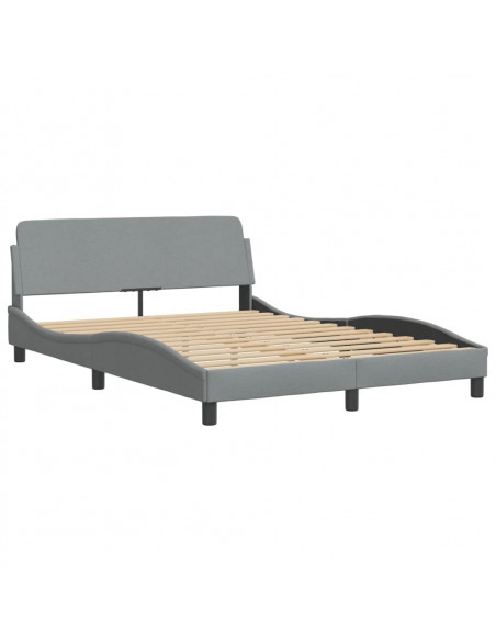 Letto con Materasso Grigio Chiaro 120x200cm Tessuto