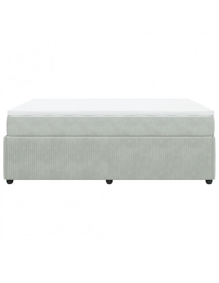 Giroletto a Molle con Materasso Grigio Chiaro 140x200cm Velluto