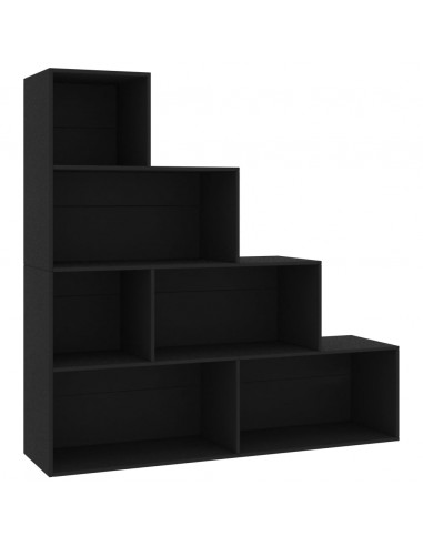 Libreria/Divisorio Nero 155x24x160 cm in Legno Multistrato