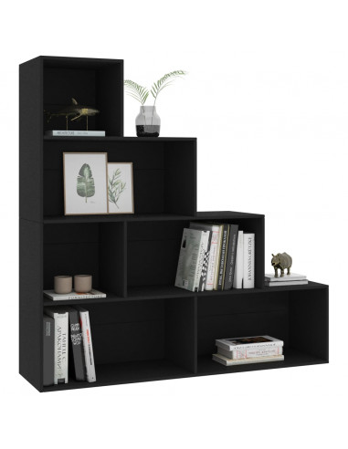 Libreria/Divisorio Nero 155x24x160 cm in Legno Multistrato