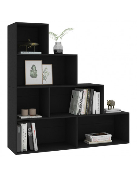 Libreria/Divisorio Nero 155x24x160 cm in Legno Multistrato