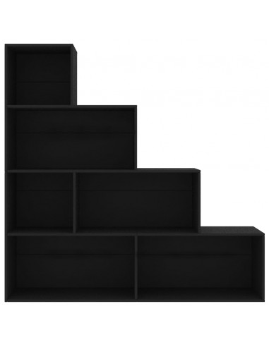 Libreria/Divisorio Nero 155x24x160 cm in Legno Multistrato