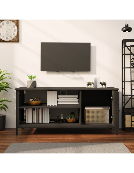 Mobile Porta TV Nero 100x40x45 cm in Legno Multistrato